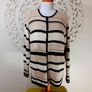 TALBOTS BLACK IVORY HAND KNIT SWEATER SIZE 1X
